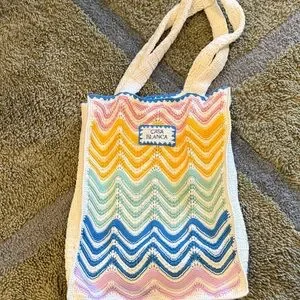 Casa Blanca Multicolor Crochet Tote Bag